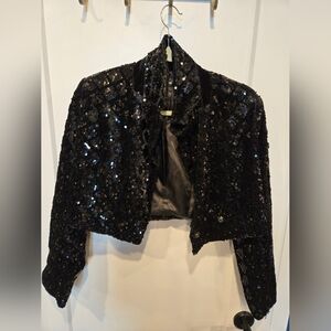 Sequin sparkly crop blazer
